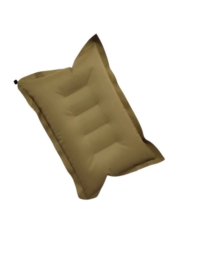 RAV Soft Fabric Travelling Pillow, Cotton air Pillow. Lightweight, Portable, Washable, Suitable for All Best Home, Office, Airplane, and Cars Camping (Color- Brown).Pack of 1 - Image 1